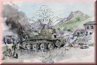 Abgeschossener russischer Panzer 