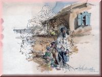 Bauer mit Kindern