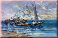 Segelboot vor der Kste der Normandie