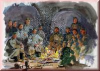 Soldaten am Lagerfeuer